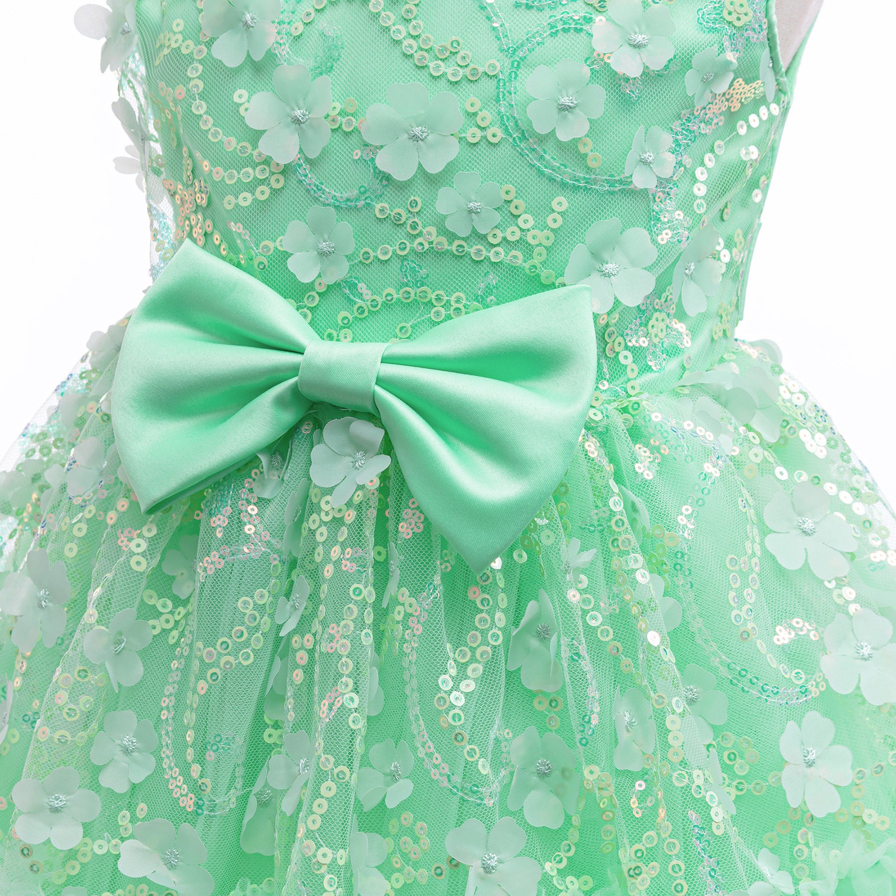 Girls Embellished Bow Fit & Flare Dress