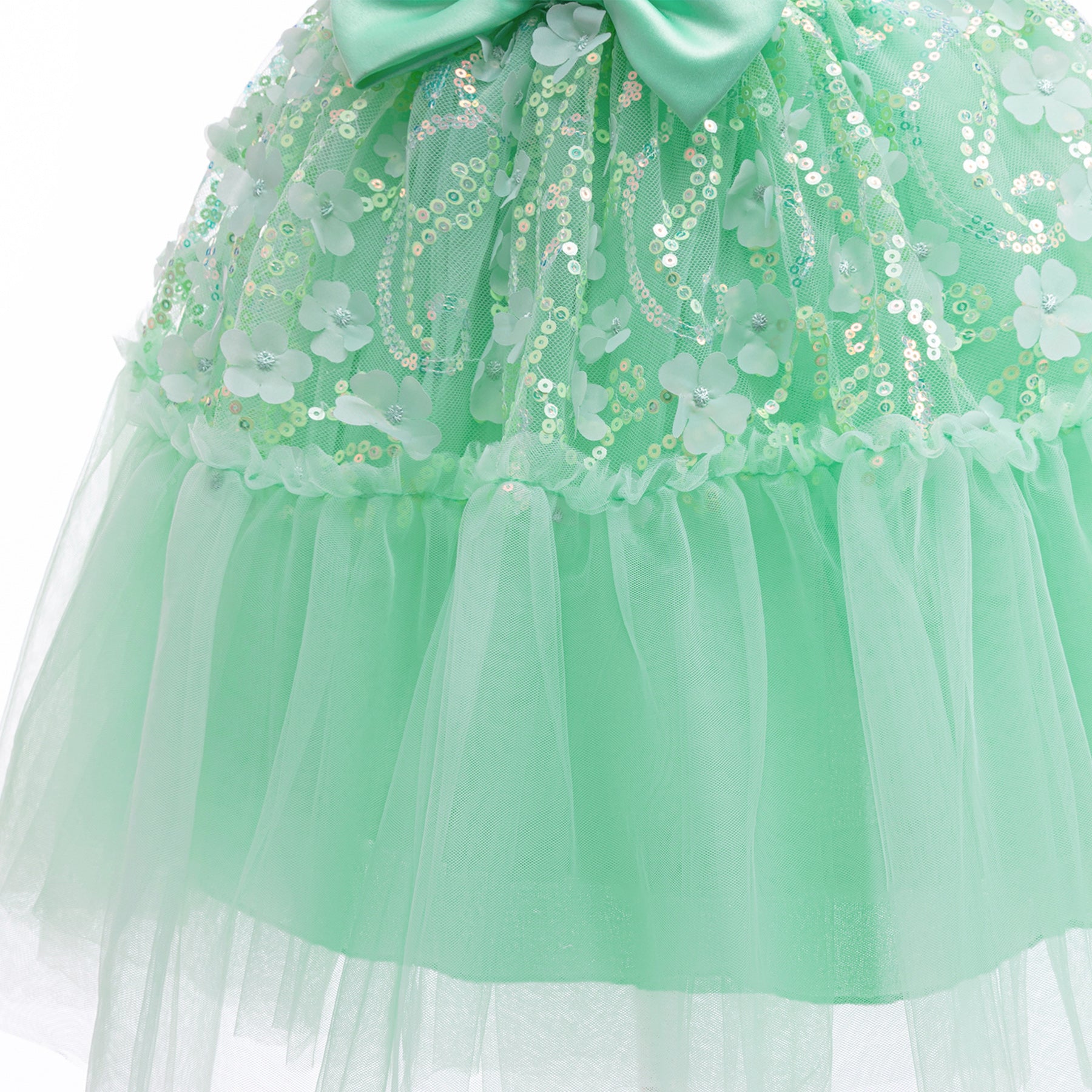 Girls Embellished Bow Fit & Flare Dress