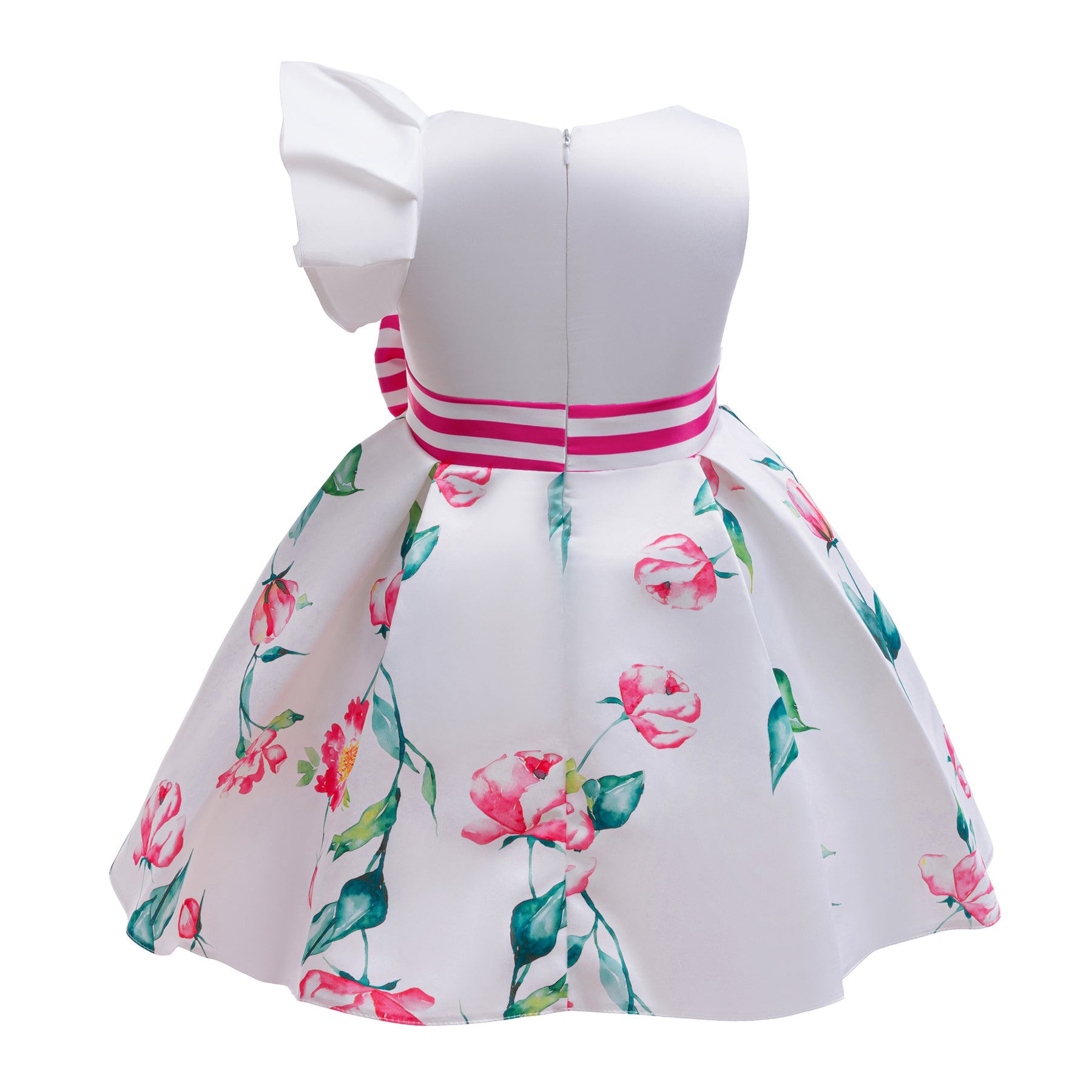 Kids-Girls Floral Print Fit & Flare Midi Dress