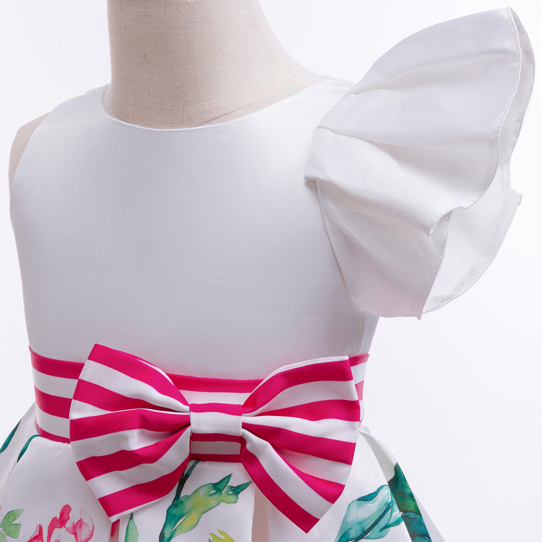 Kids-Girls Floral Print Fit & Flare Midi Dress