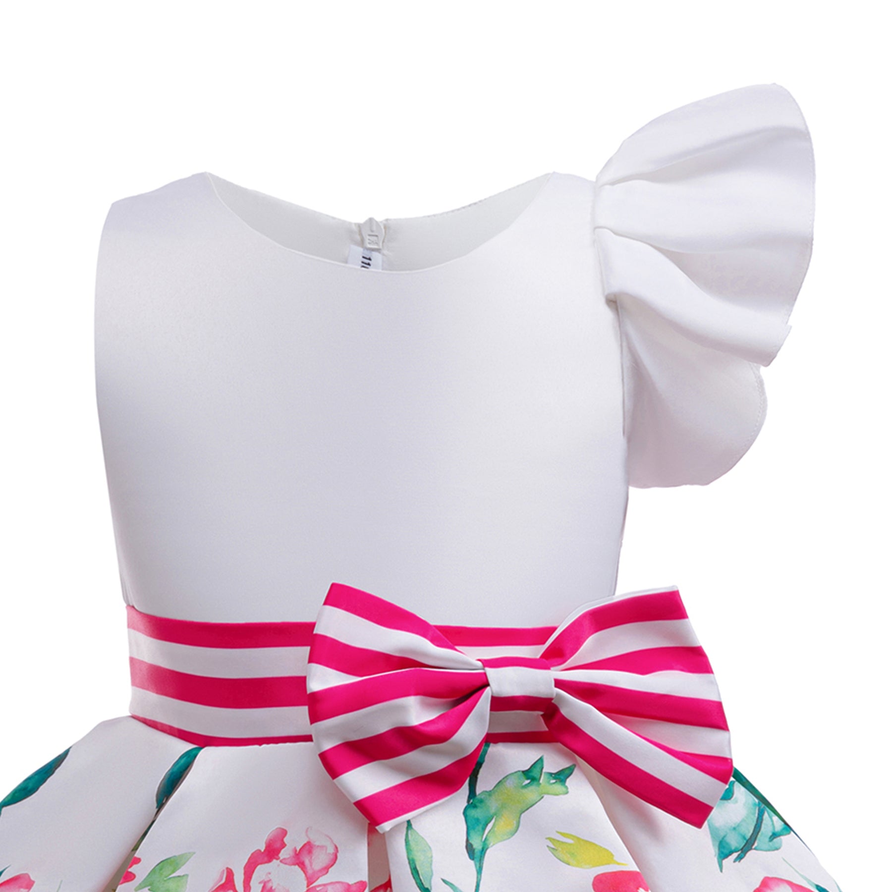Kids-Girls Floral Print Fit & Flare Midi Dress