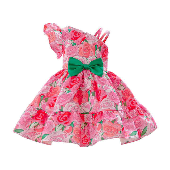 Girls Floral Print Fit & Flare Midi Dress