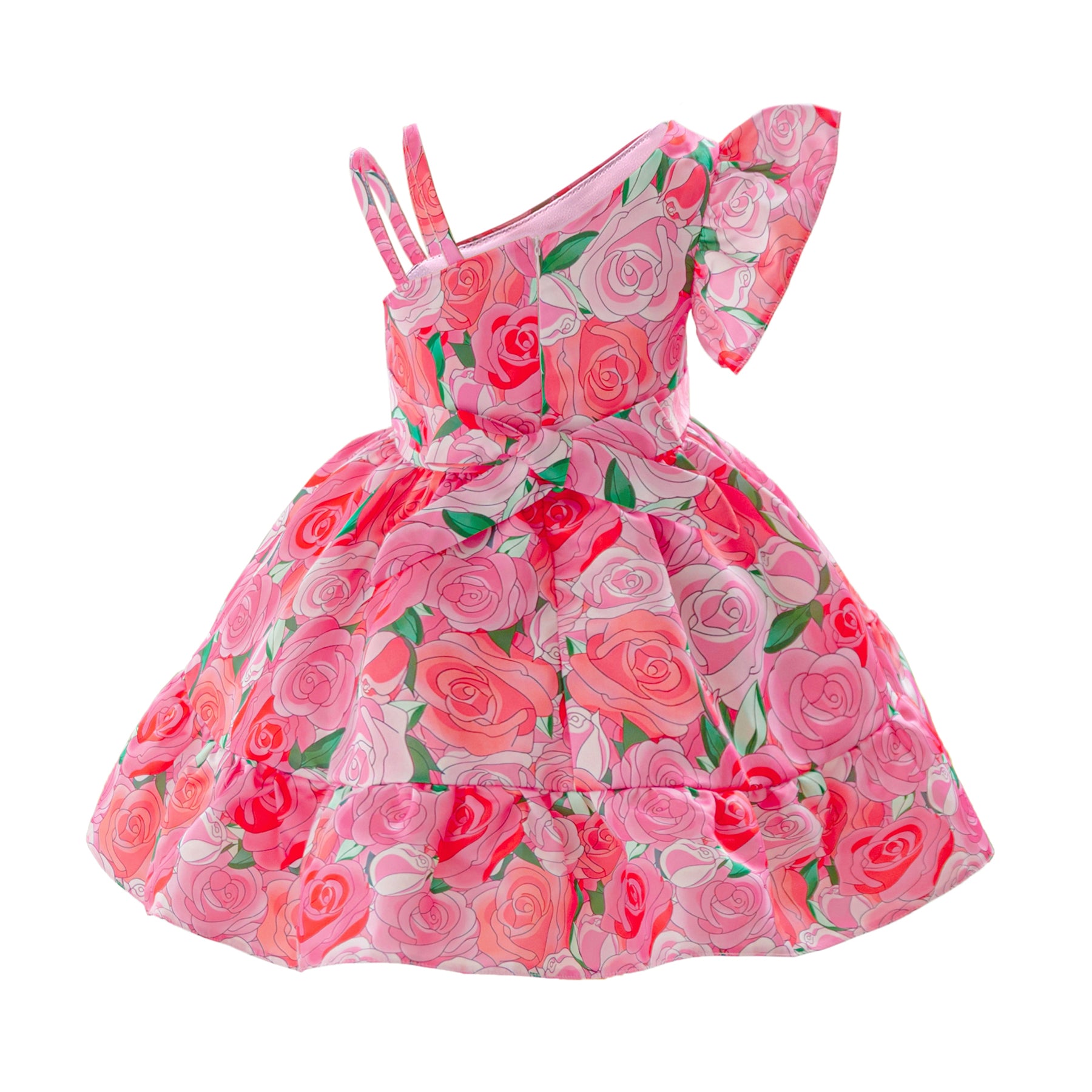 Girls Floral Print Fit & Flare Midi Dress