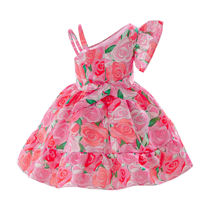 Girls Floral Print Fit & Flare Midi Dress