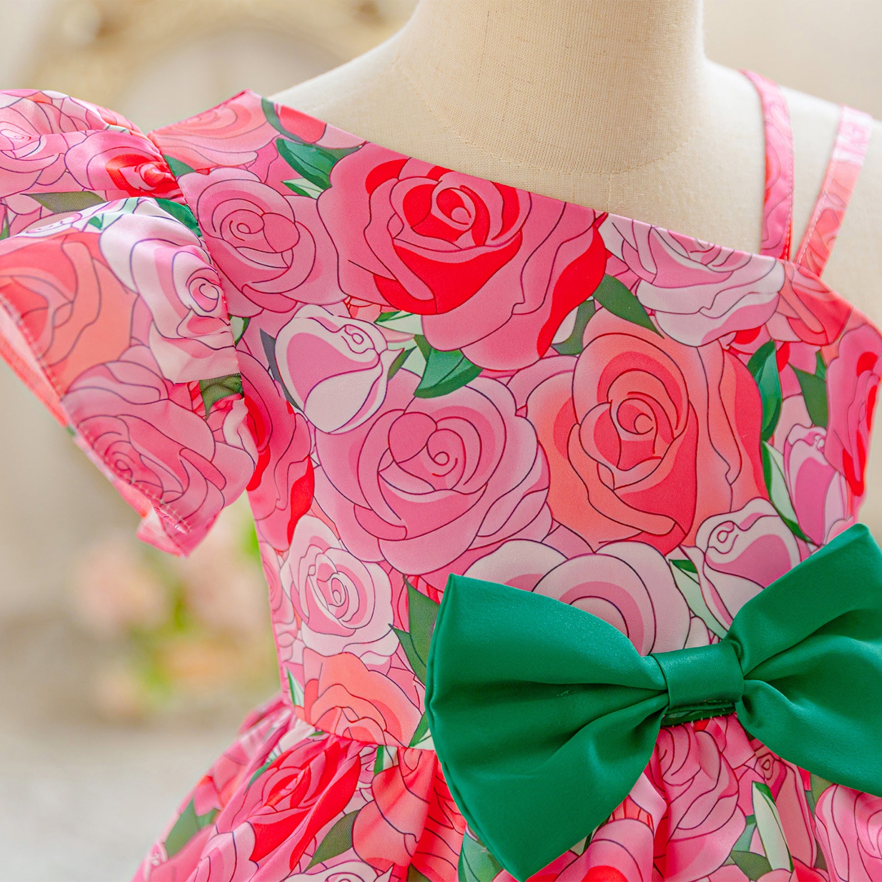 Girls Floral Print Fit & Flare Midi Dress