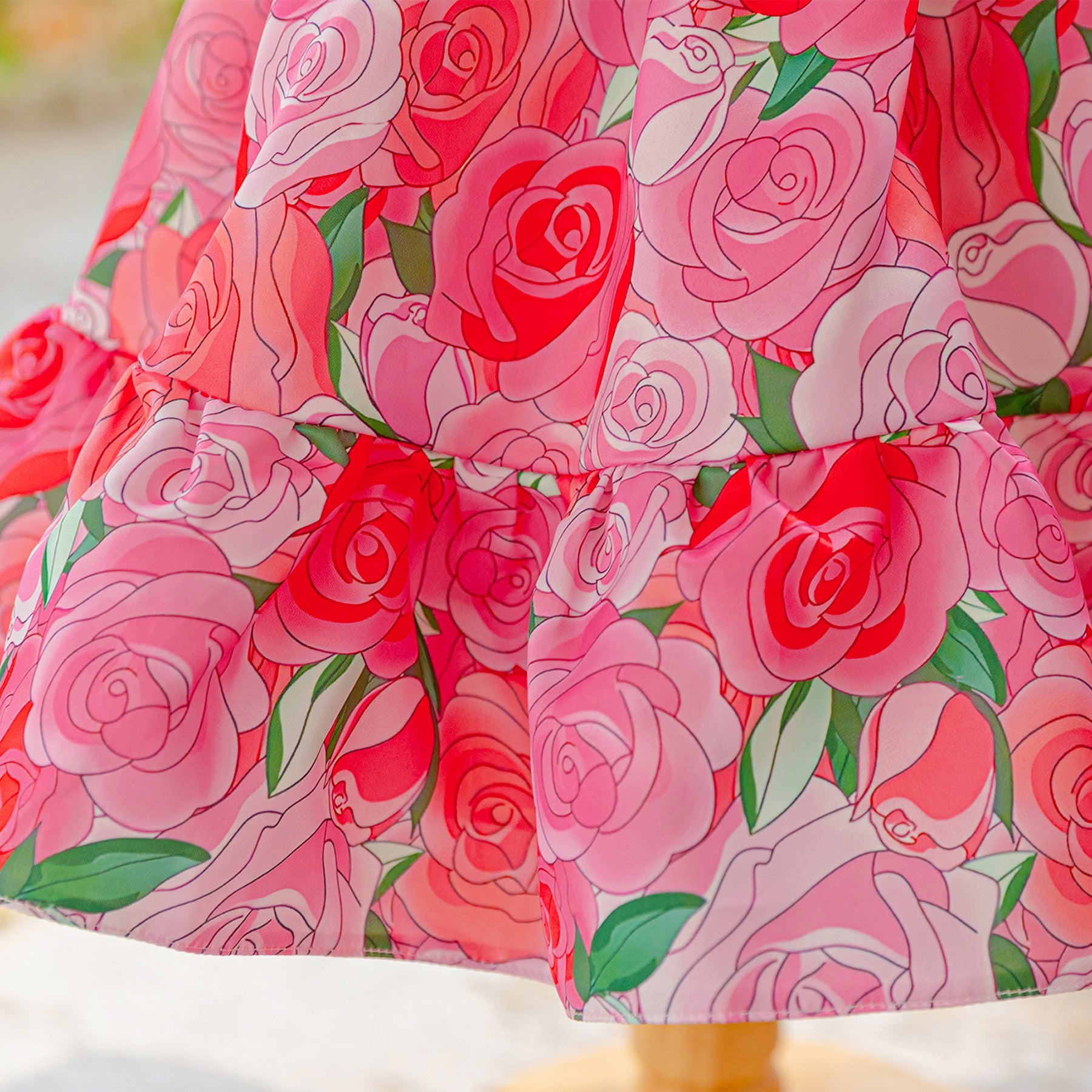 Girls Floral Print Fit & Flare Midi Dress