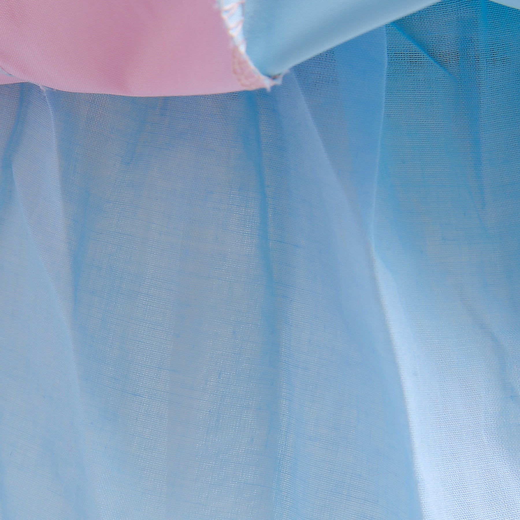 Blue & Pink Girls Ethnic Motifs Embroidered Fit & Flare Maxi Dress