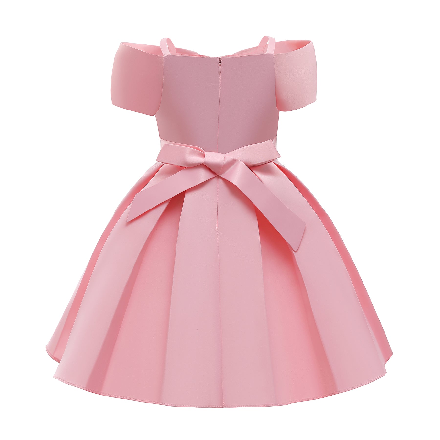Girls Pink Pleated Detailed Fit & Flare Dress