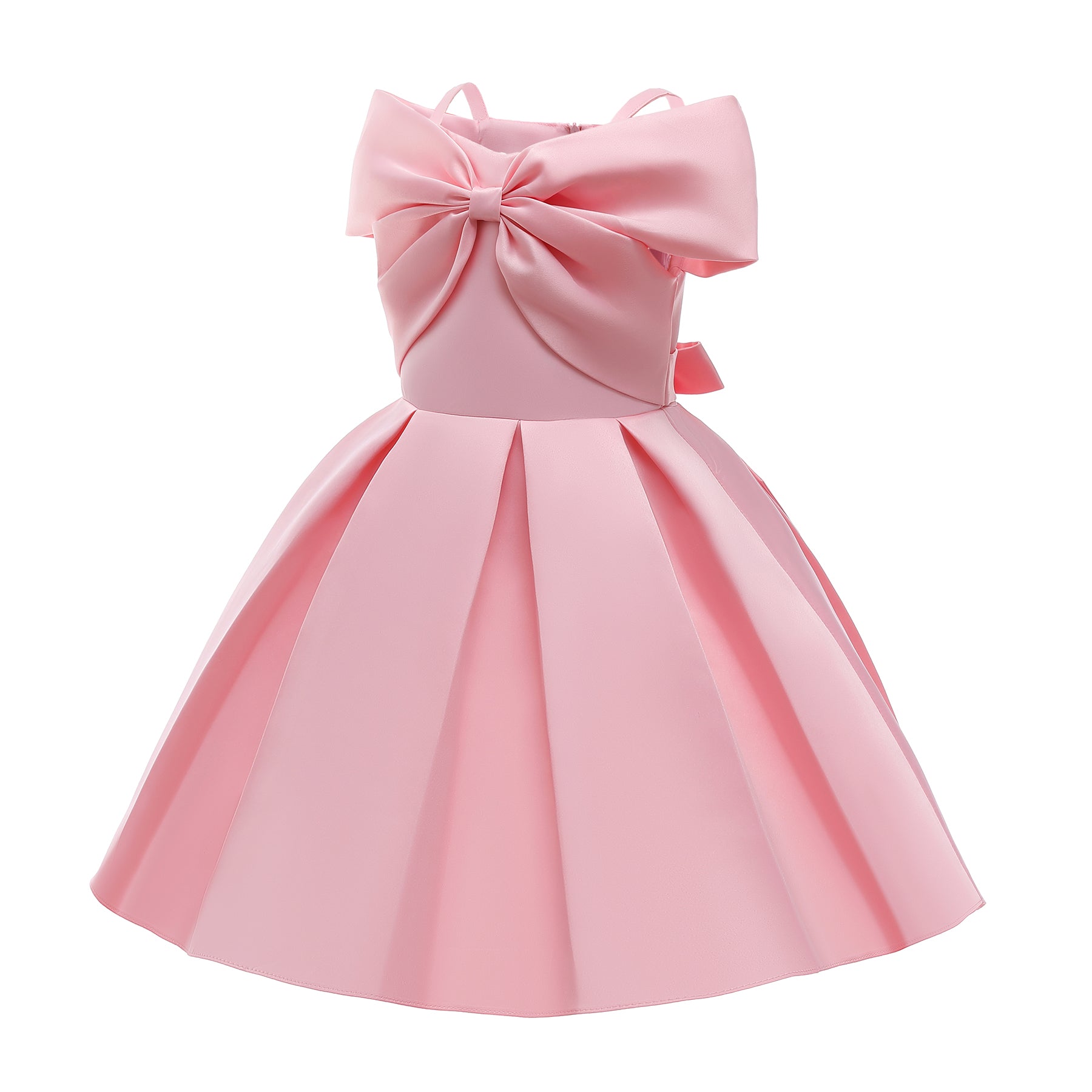 Girls Pink Pleated Detailed Fit & Flare Dress