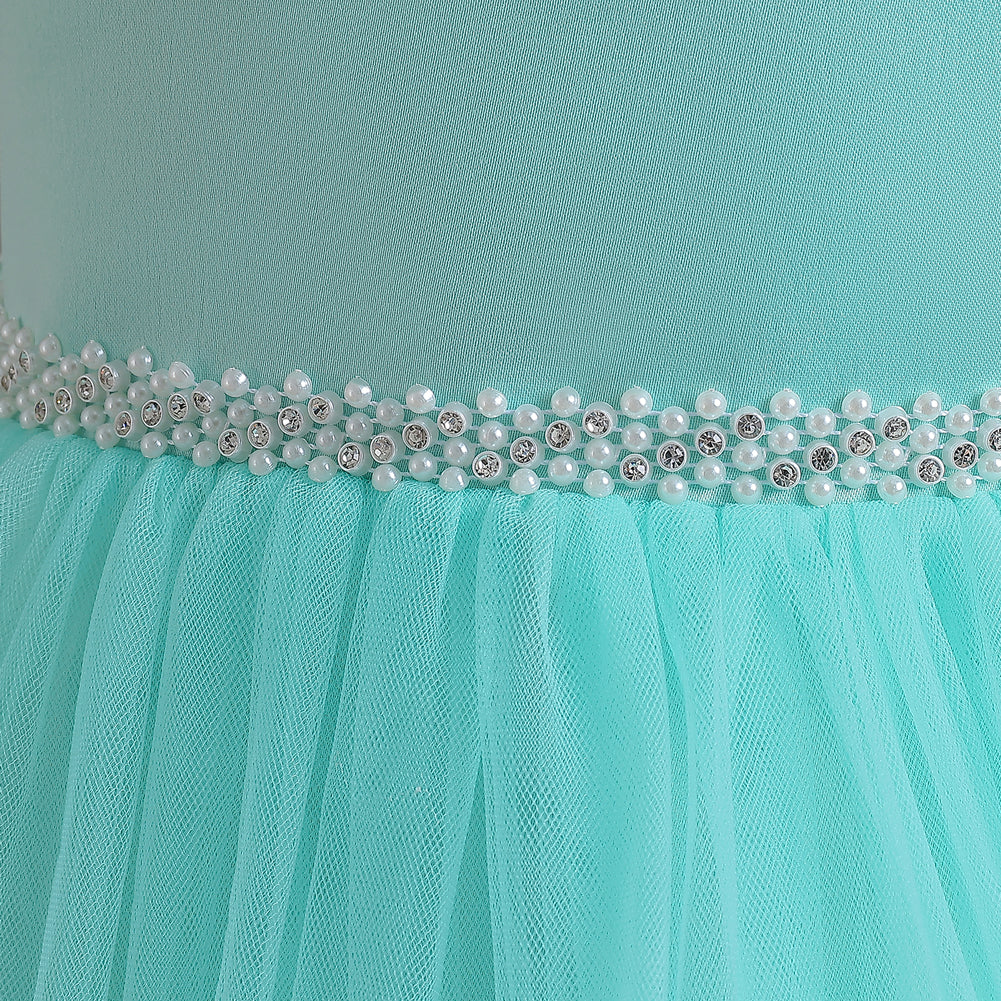 Green Embellished V-Neck Sleeveless Tiered Balloon Maxi Dress
