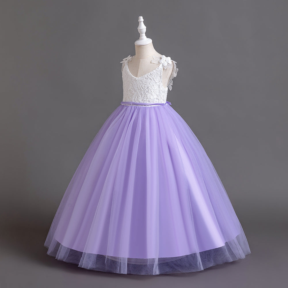 Purple Embellished Fit and Flare Maxi Dress