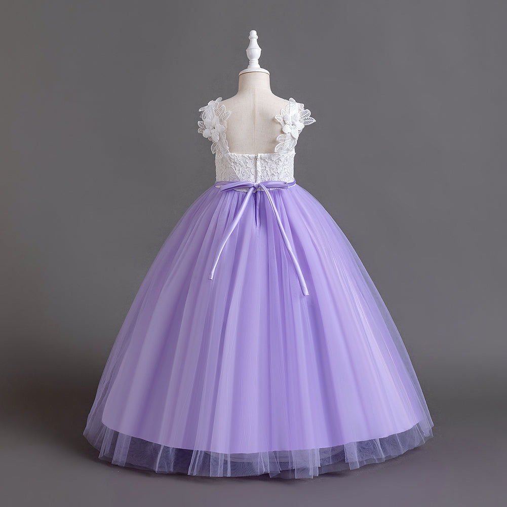 Purple Embellished Fit and Flare Maxi Dress