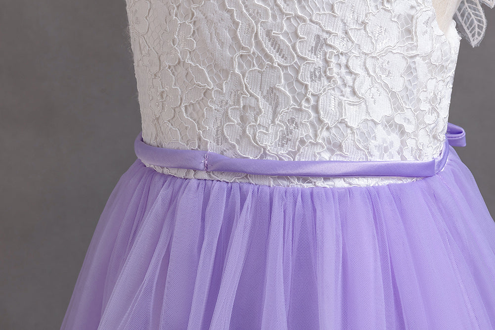 Purple Embellished Fit and Flare Maxi Dress