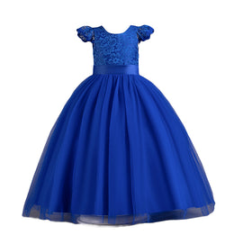 Girls Blue Self Design Maxi Dress