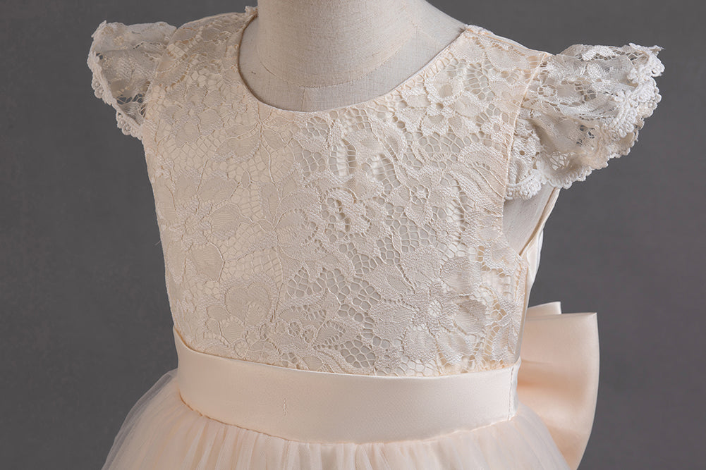 Champagne Girls Floral Laced Maxi Dress