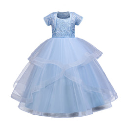 Girls Embellished Bow Detailed Net Tulle Dress