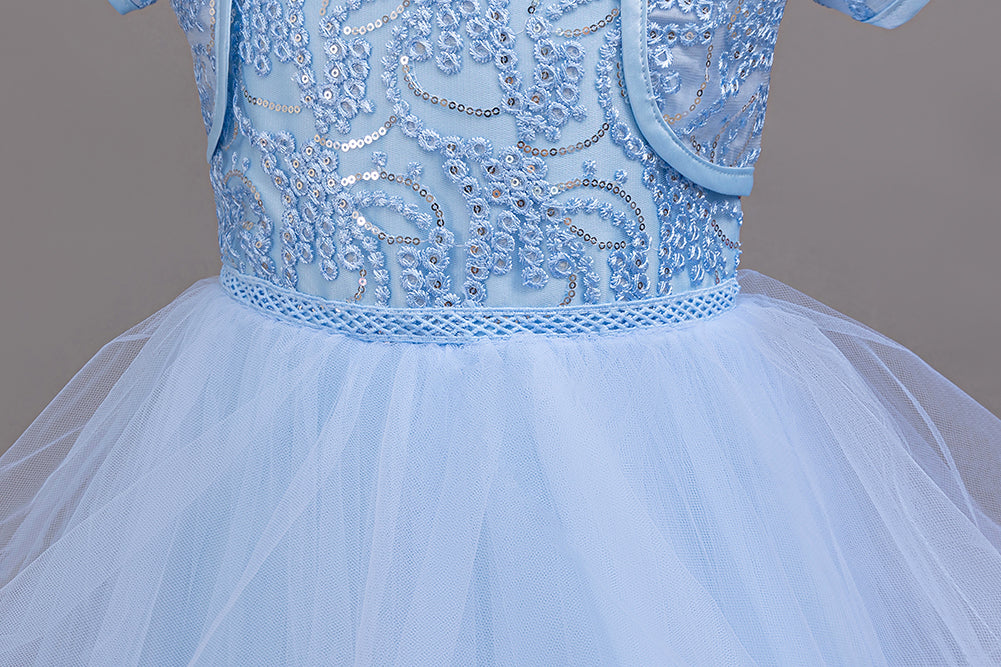 Girls Embellished Bow Detailed Net Tulle Dress