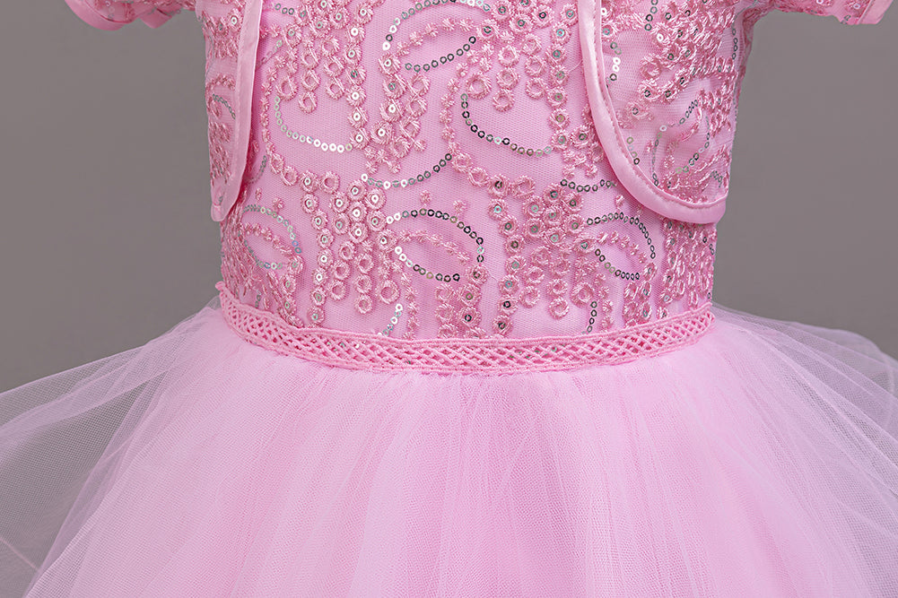 Girls Applique Gown Maxi Dress