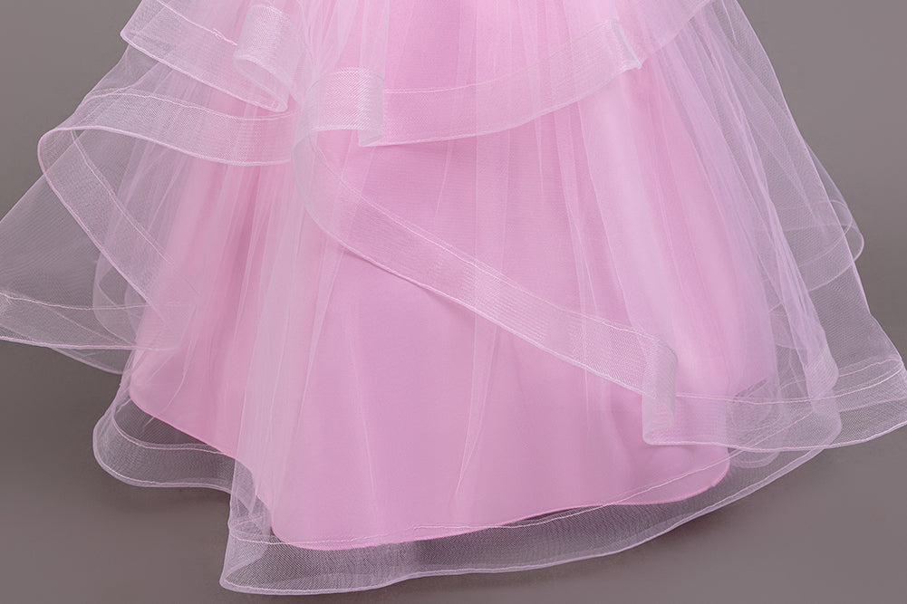 Girls Applique Gown Maxi Dress