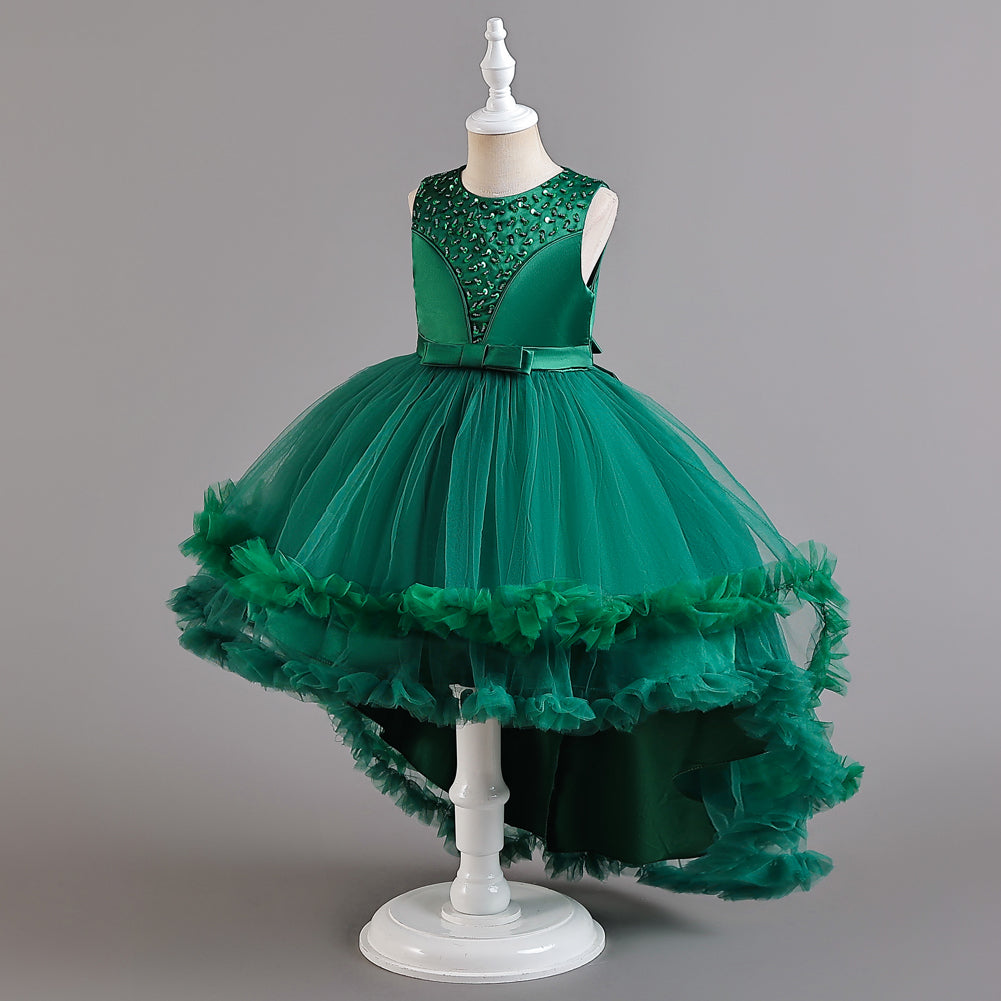 Embellished Ruffled Balloon Midi Dress
