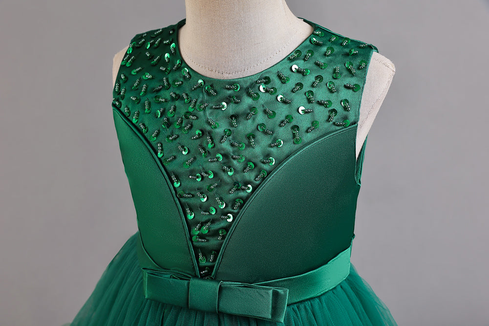 Embellished Ruffled Balloon Midi Dress