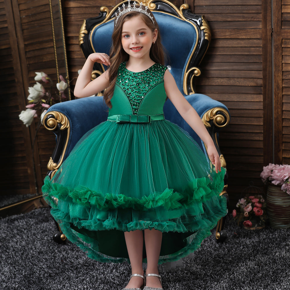 Embellished Ruffled Balloon Midi Dress