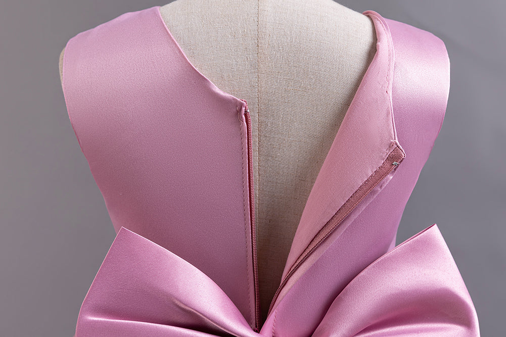 Girls Pink V-Neck Embellished Maxi Dress