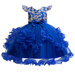 Girls Net Gown Bow Detail Tulle Dress