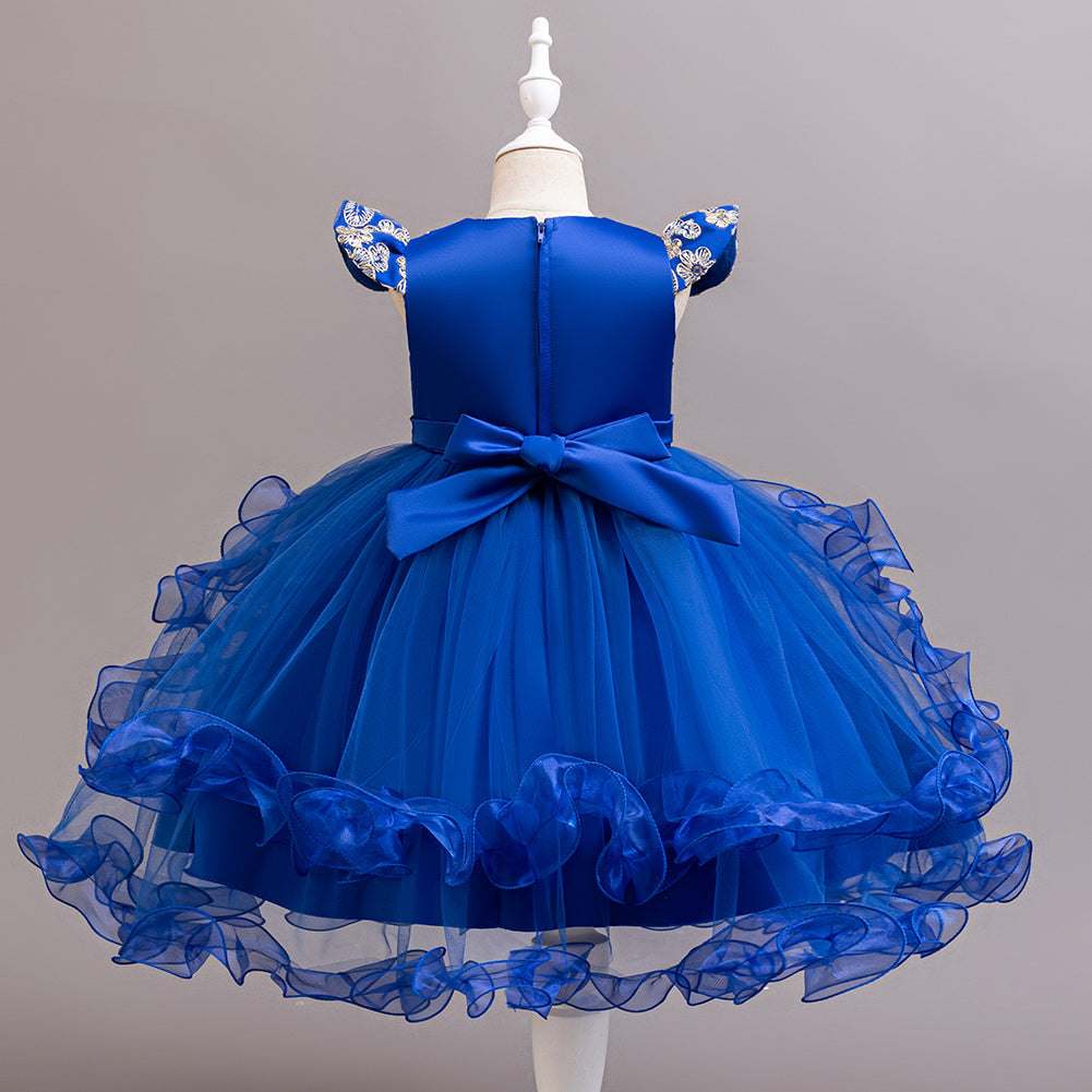 Girls Net Gown Bow Detail Tulle Dress