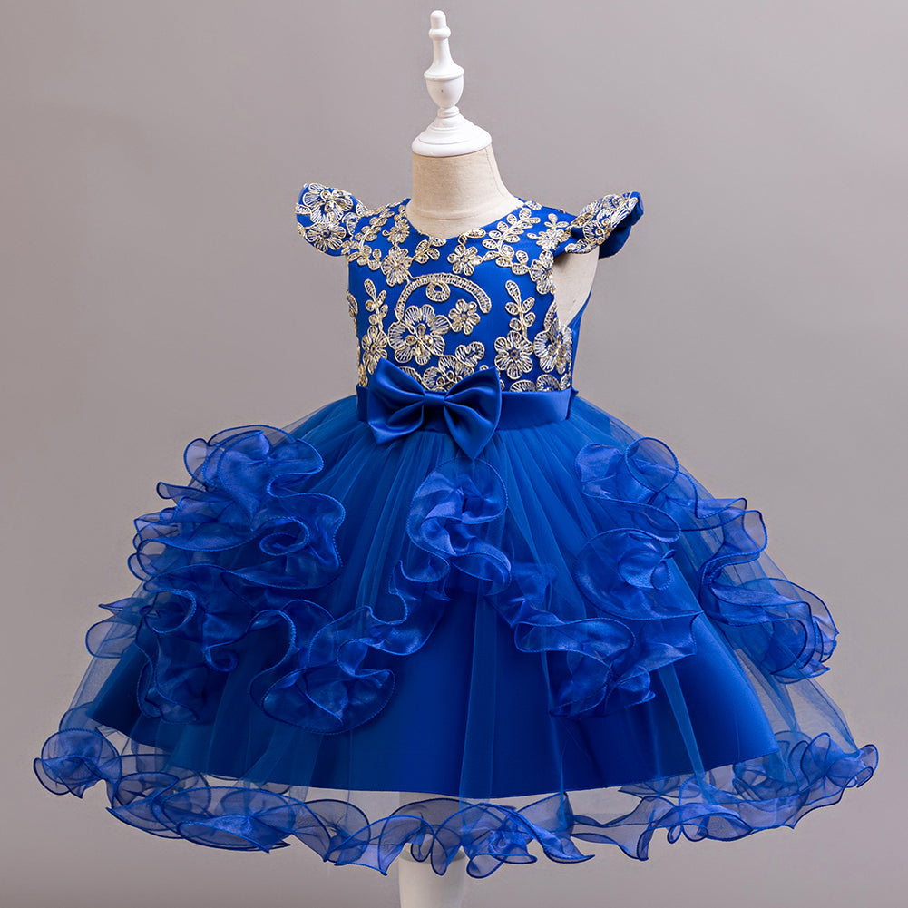Girls Net Gown Bow Detail Tulle Dress