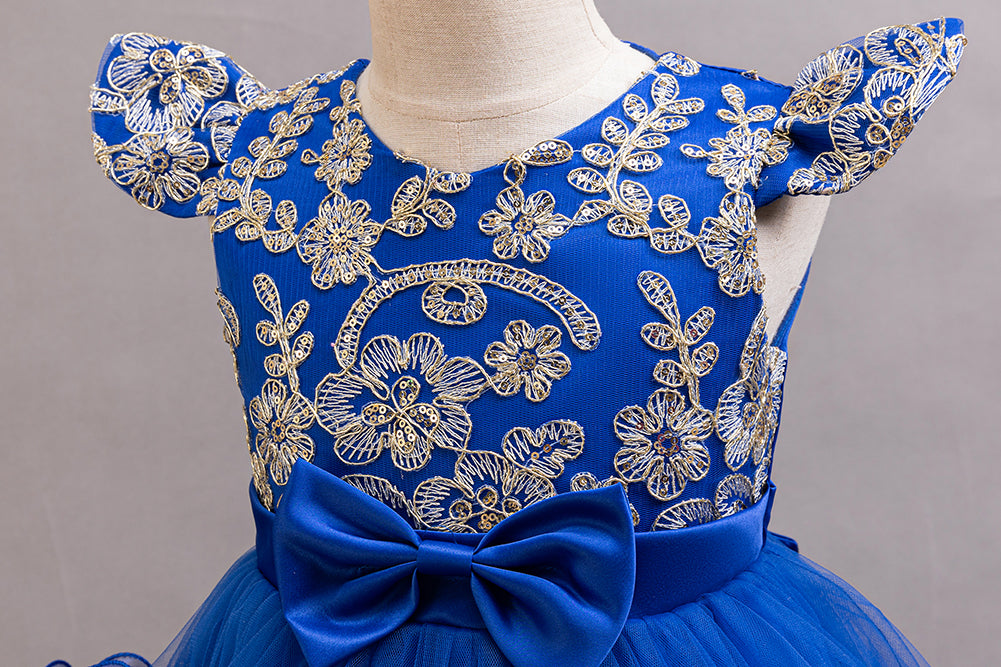 Girls Net Gown Bow Detail Tulle Dress