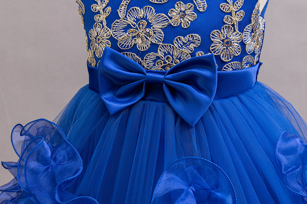Girls Net Gown Bow Detail Tulle Dress