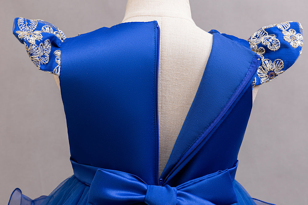 Girls Net Gown Bow Detail Tulle Dress