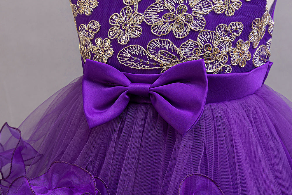 Girl Self Design Cap Sleeves Fit And Flare Dress