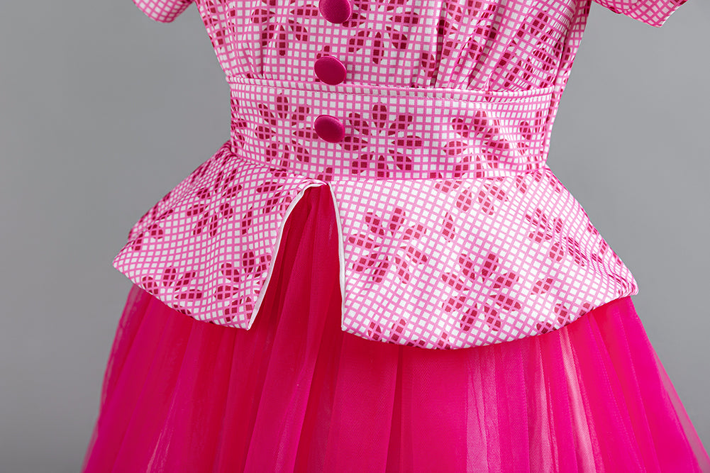 Girls Fuchsia Floral Fit & Flare Maxi Dress