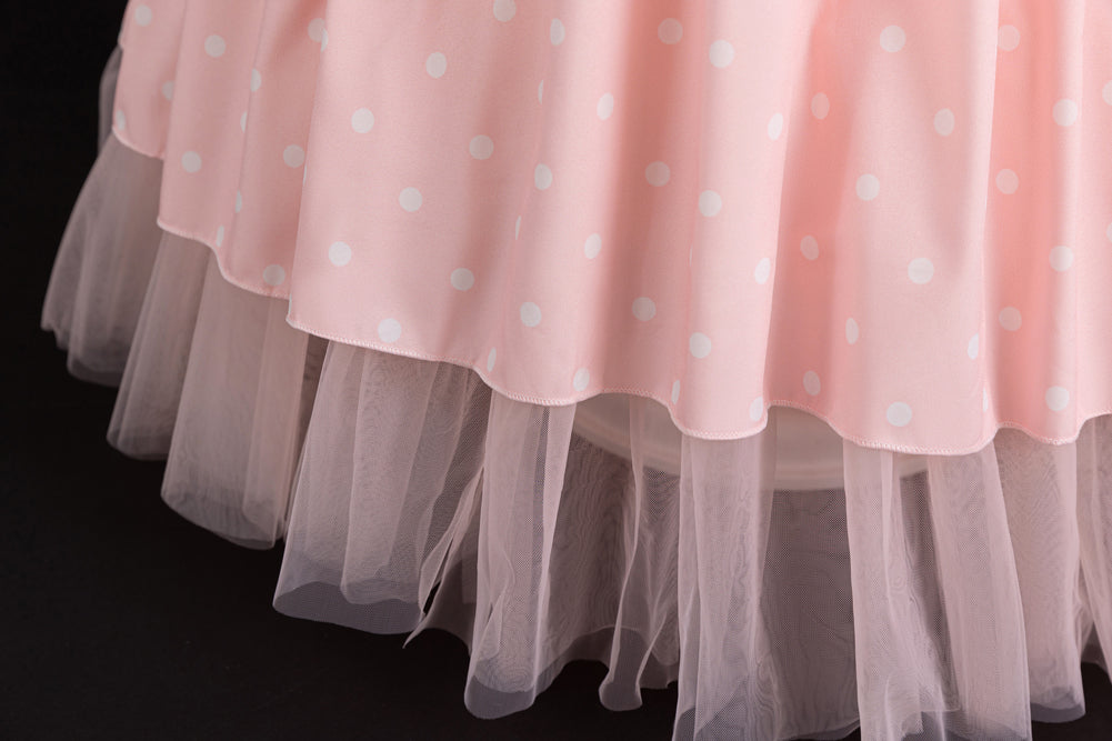 Girls Polka Dot Printed Bow Detail Maxi Dress