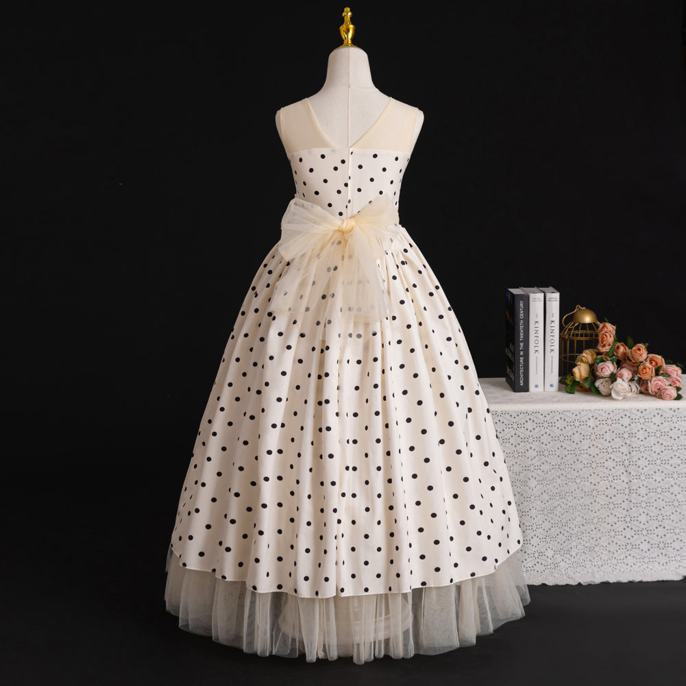 Girls Polka Dot Print Maxi Dress