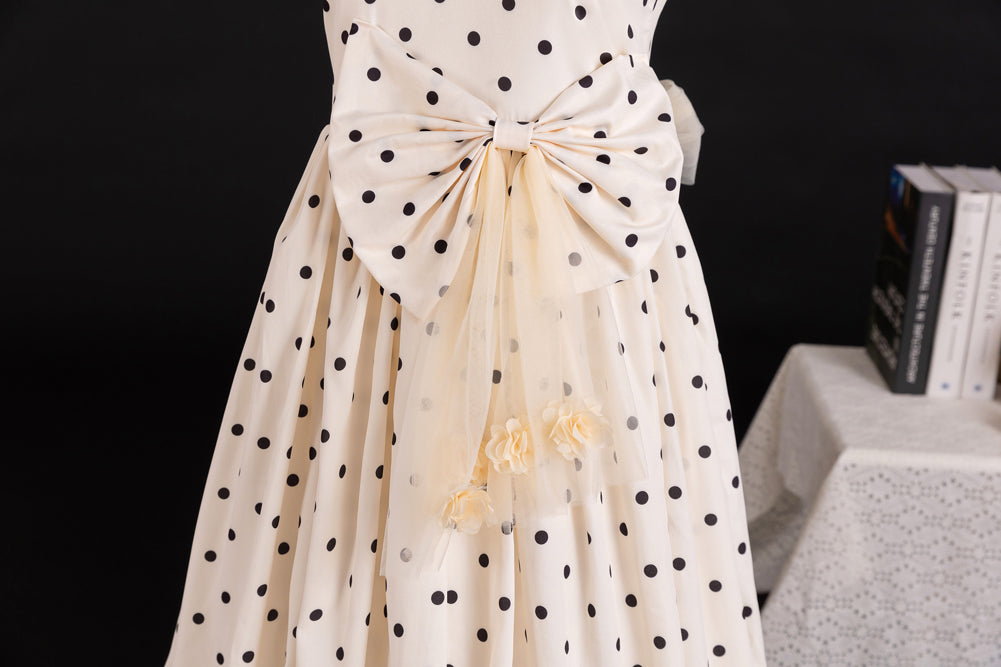 Girls Polka Dot Print Maxi Dress
