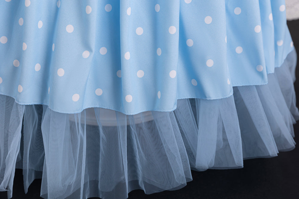 Girl Polka Dot Print Sleeveless Maxi Gown Dress