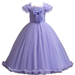 Purple Girls Ruffled Fit and Flare Dress