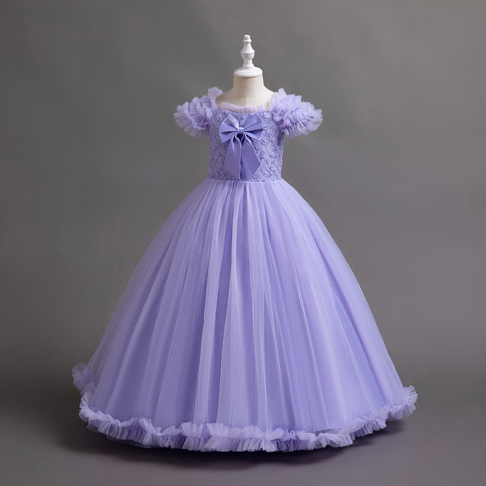 Purple Girls Ruffled Fit and Flare Dress