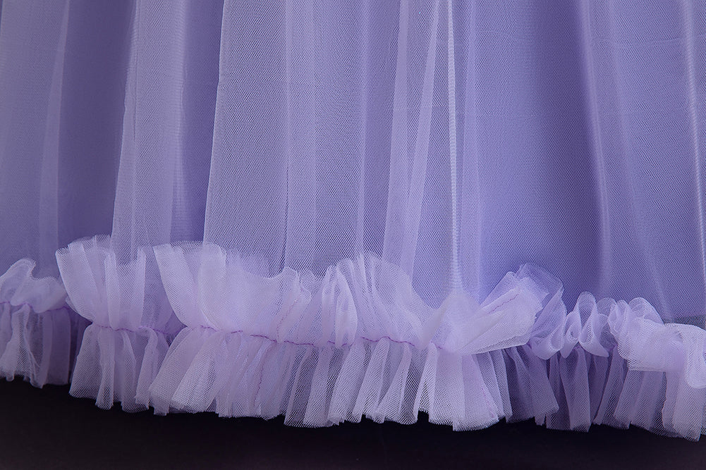 Purple Girls Ruffled Fit and Flare Dress