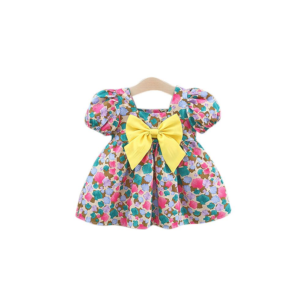 Girls Printed Fit & Flared Midi Dress