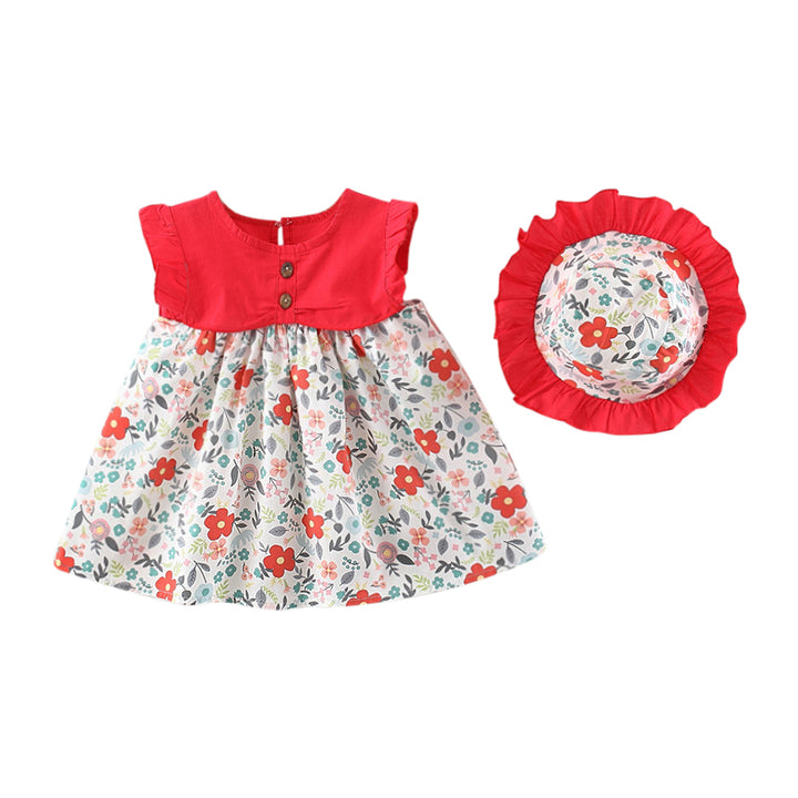 Girls Floral Printed Fit & Flare Mini Dress