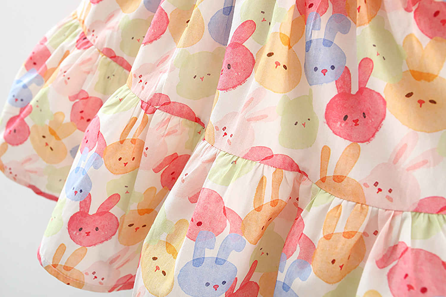 Girls Printed Fit & Flare Mini Dress
