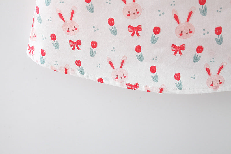 Girl Print Applique Peter Pan Collar A-Line Mini Dress