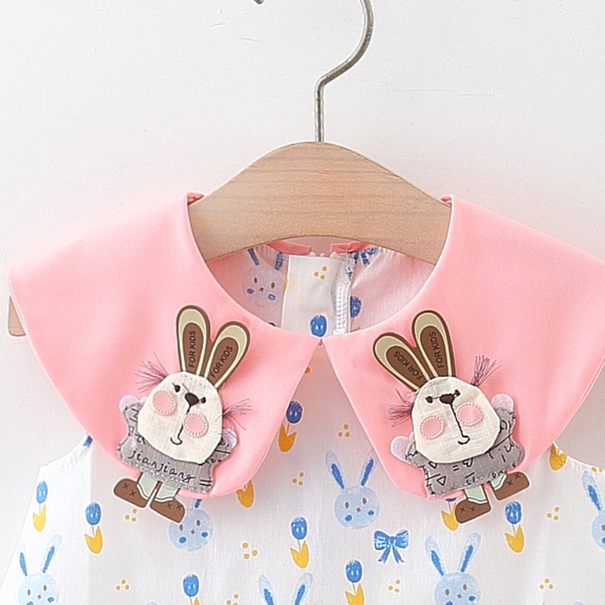 Girls Printed Applique A-Line Mini Dress