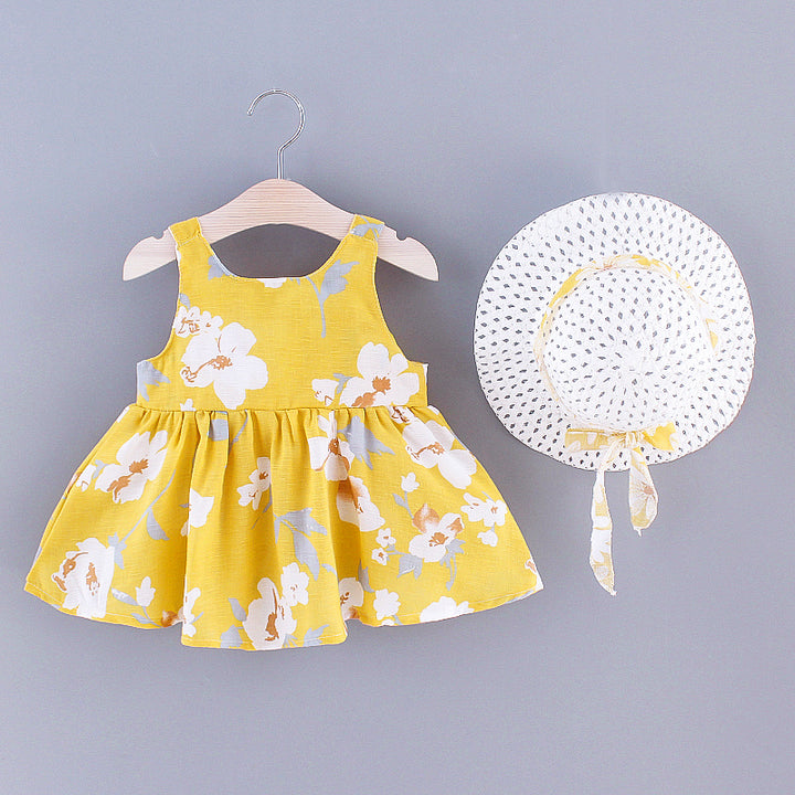 Girls Floral Print A-Line Dress