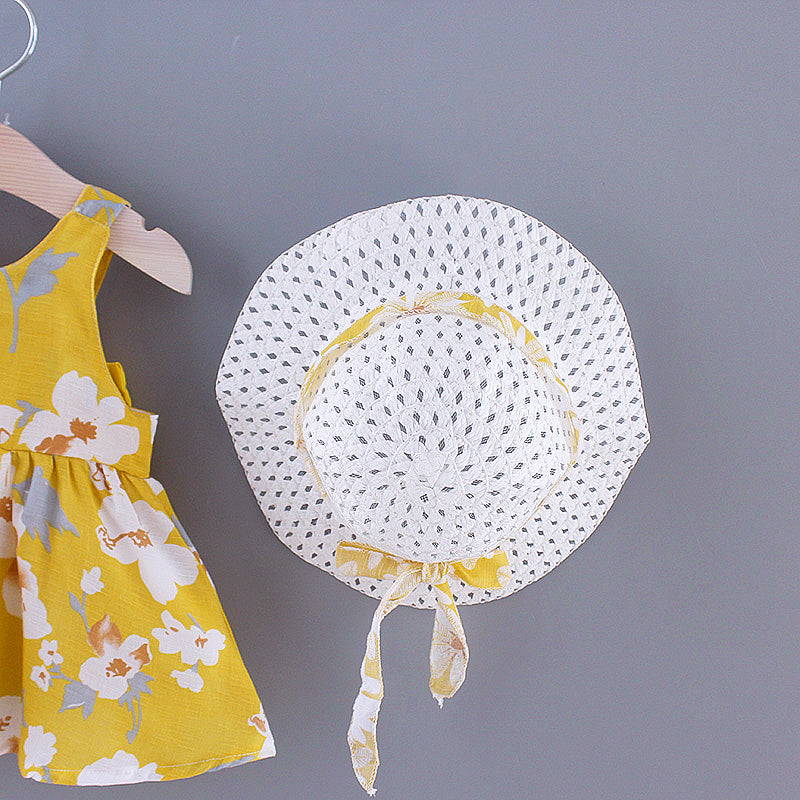 Girls Floral Print A-Line Dress