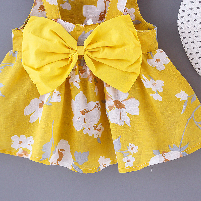 Girls Floral Print A-Line Dress